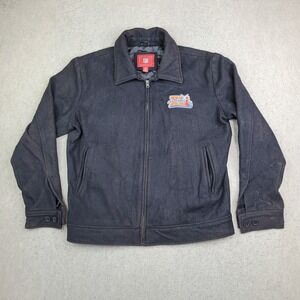 Super Bowl XLI  Bomber Jacket Mens Large Black NFL Football Wool‎ Zip Coat GIII